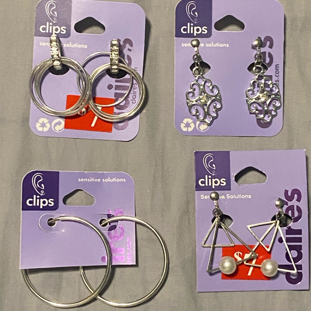 4 FOR PRICE OF 1 CLIP-ON EARRING BUNDLE ALL DEAD STOCK